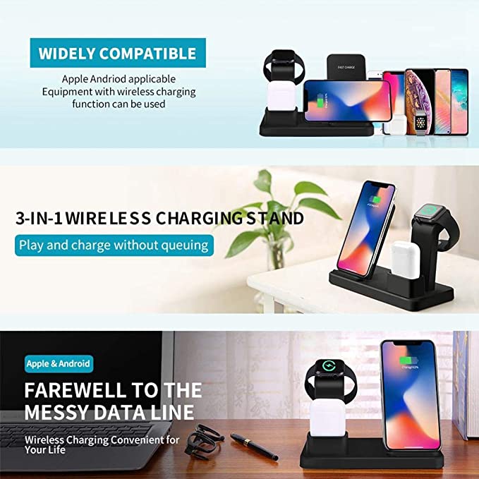 3-IN-1 Wireless Charger iPhone, Airpods & iWatch (Stand) 3-IN-1 Wireless Charger iPhone, Airpods & iWatch (Stand)