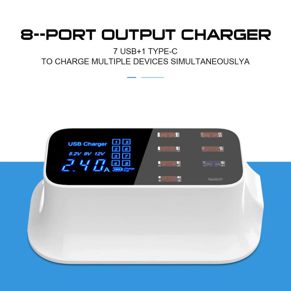 Multi-Port USB Charger Station Type C 4 5-min