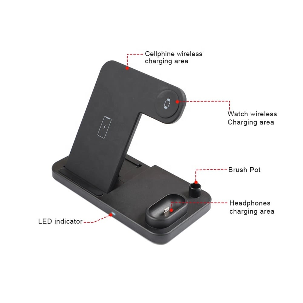 10W 4 In 1 Fast Wireless Charging Station 10W 4 In 1 Fast Wireless Charging Station