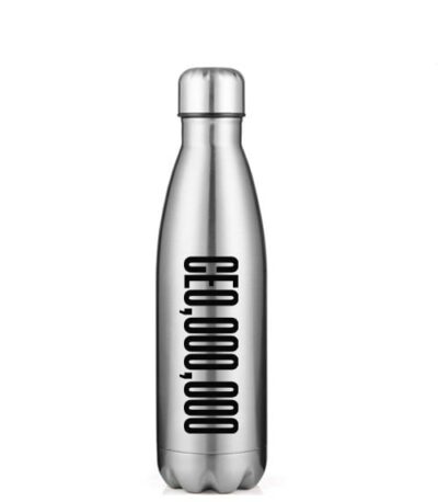 CEO,OOO,OOO 17oz Water Bottle Silver