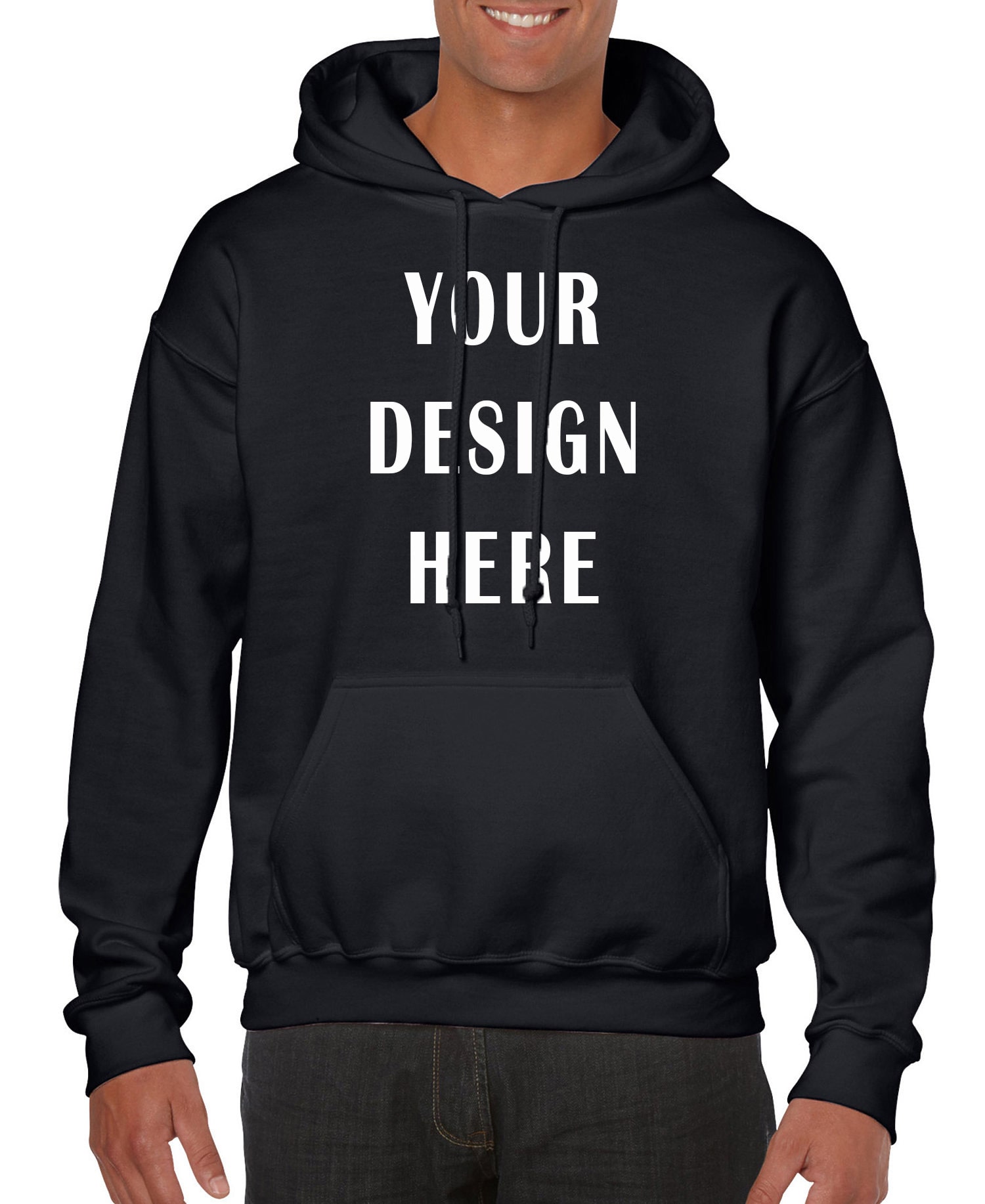 Customizable Men’s Hoodie Black Customizable Men’s Hoodie Black
