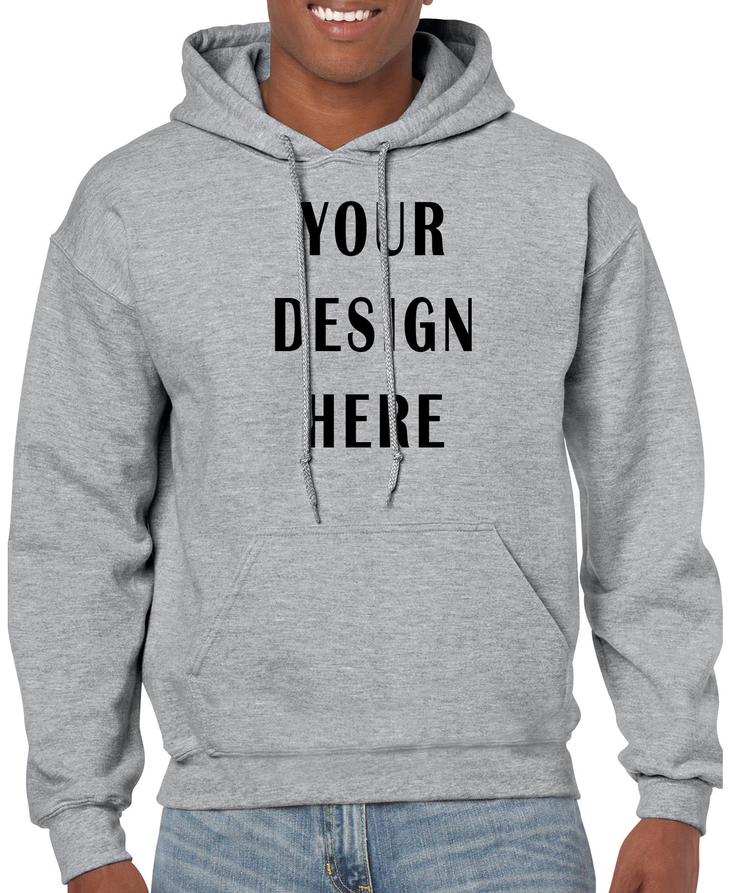 Customizable Men’s Hoodie Grey Customizable Men’s Hoodie Grey