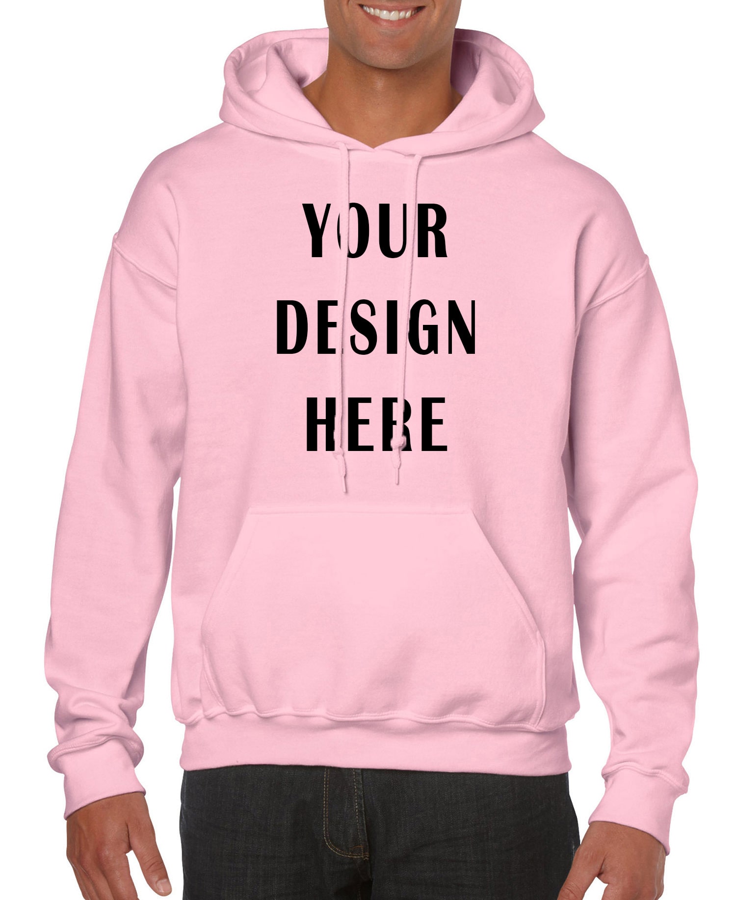 Customizable Men’s Hoodie Pink Customizable Men’s Hoodie Pink