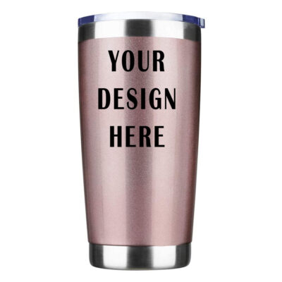 Customizable 20oz Insulated Vacuum Sealed Tumbler Rose Gold