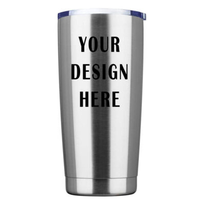 Customizable 20oz Insulated Vacuum Sealed Tumbler Silver
