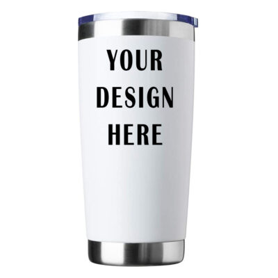 Customizable 20oz Insulated Vacuum Sealed Tumbler White