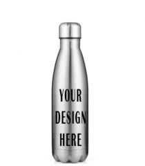 Customizable 17oz Stainless Steel Water Bottle Silver