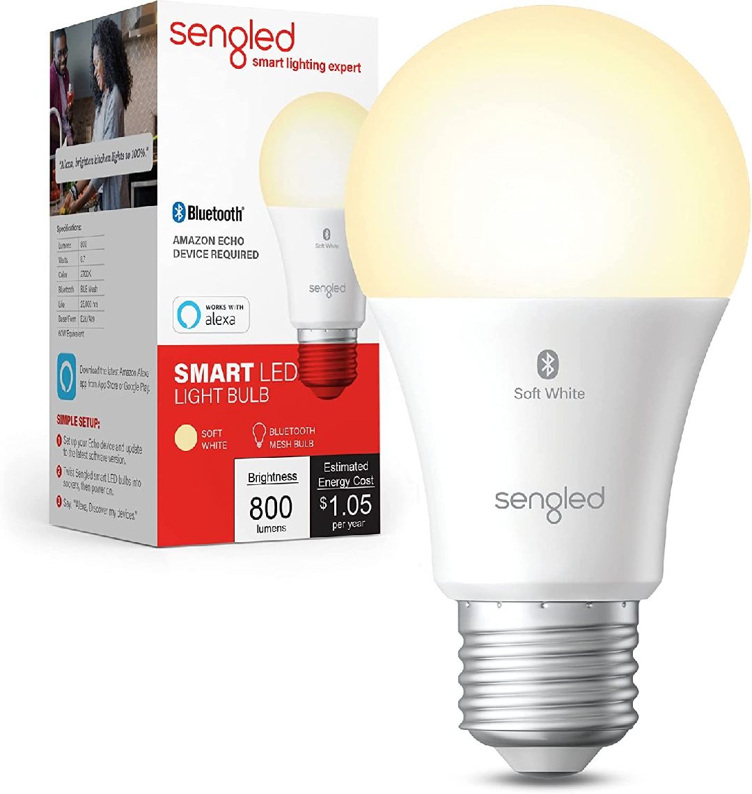 LED Smart Light Bulbs, Works with Alexa LED Smart Light Bulbs, Works with Alexa